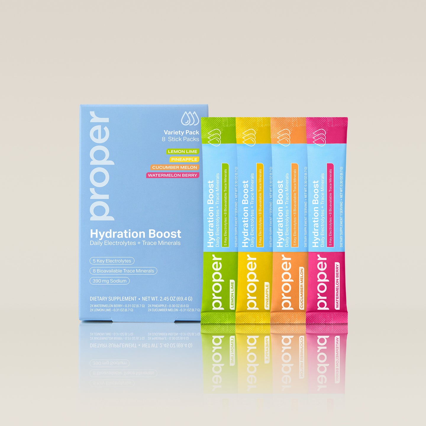 hydration boost powder variety stick packs