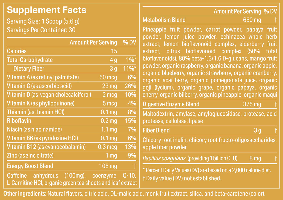 Metabolism & Energy Boost Superfood Powder - Pineapple Mango